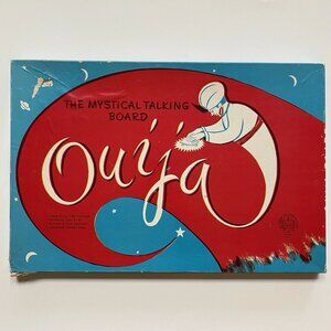 Vintage Ouija Board 1950s Copp Clarke Game Wood Planchette And Box Rare Occult